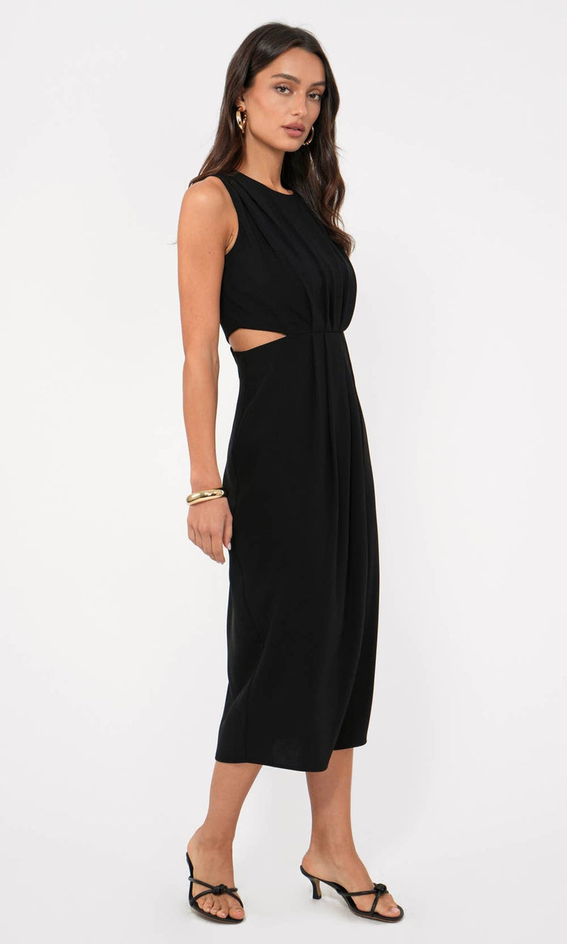 midi side cut out dress Jess Halter Knit Cutout Midi Dress