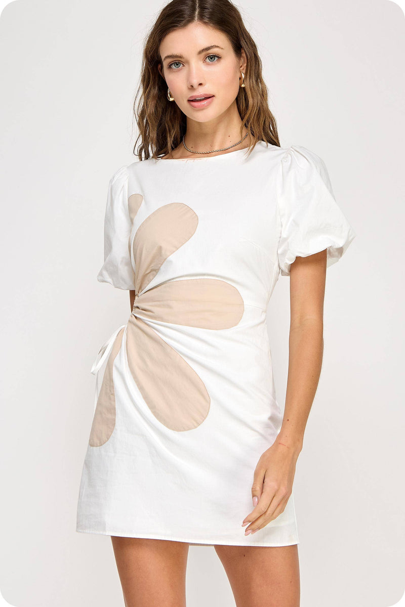 Side Cut-Out Flower Detail Mini Dress Addie rose Side Cut-Out Flower Detail Mini Dress Addie rose