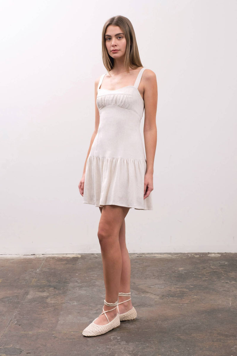 ELASTIC BACK DROPPED WAIST MINI DRESS – Addie rose ELASTIC BACK DROPPED WAIST MINI DRESS – Addie rose