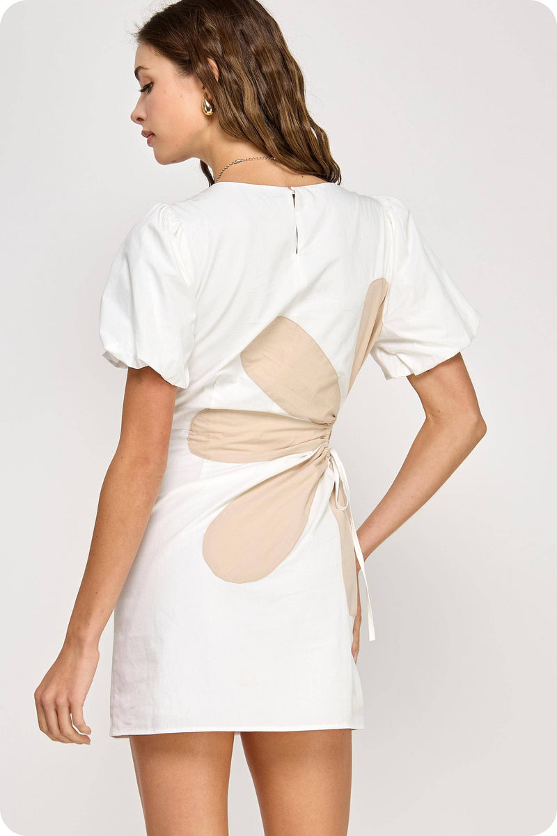 Side Cut-Out Flower Detail Mini Dress Addie rose Side Cut-Out Flower Detail Mini Dress Addie rose