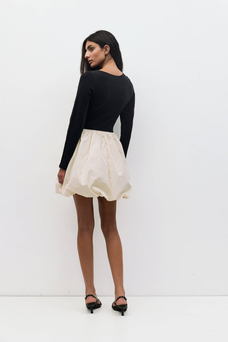 bubble skirt dress long sleeve The Yasmin Boho Floral Border Print Primary Color:Blue Lubbock Shorts lining