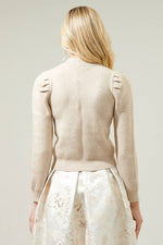 Miranda Solid Cropped Sweater: Oatmeal