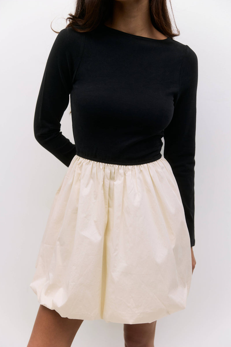 long sleeve mini bubble dress The Yasmin Dress
