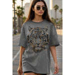 TIGER BIG FACE FOIL OVERSIZED MINERAL T-SHIRT