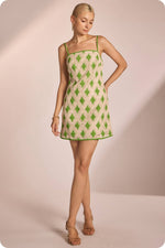 Contrast Diamond Crochet Mini Dress