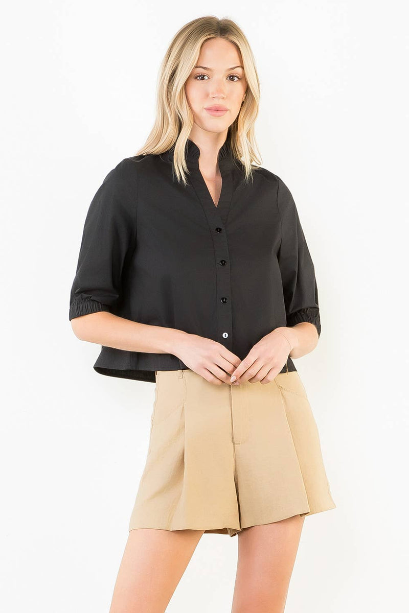 Kate Short-Sleeve V-Neck Top