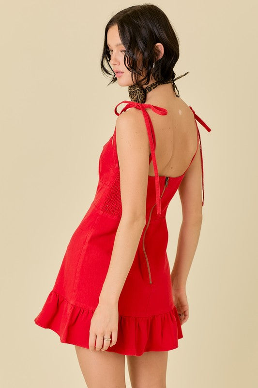 Red Denim Mini