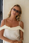 Logan ( NEW ) Acetate Aviator Unisex Sunglasses: Sunrise