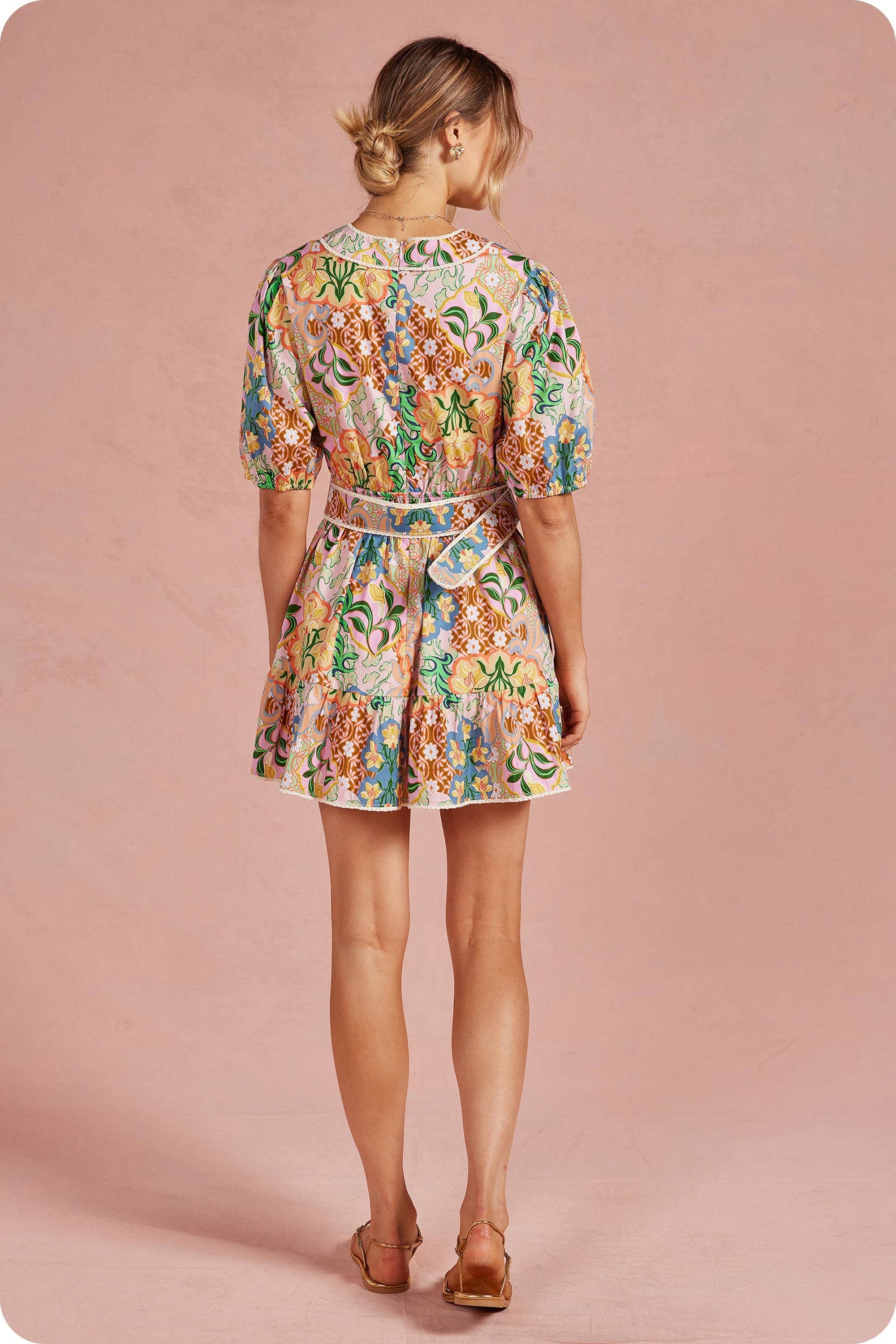 Garden Party Belted Cotton Mini Dress – Addie rose