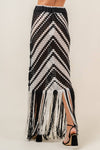 RESORT BEACH CHEVRON CROCHET MIDI SKIRT