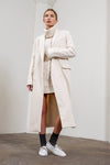 NOTCH COLLAR BUTTON FRONT LONG LINE COAT