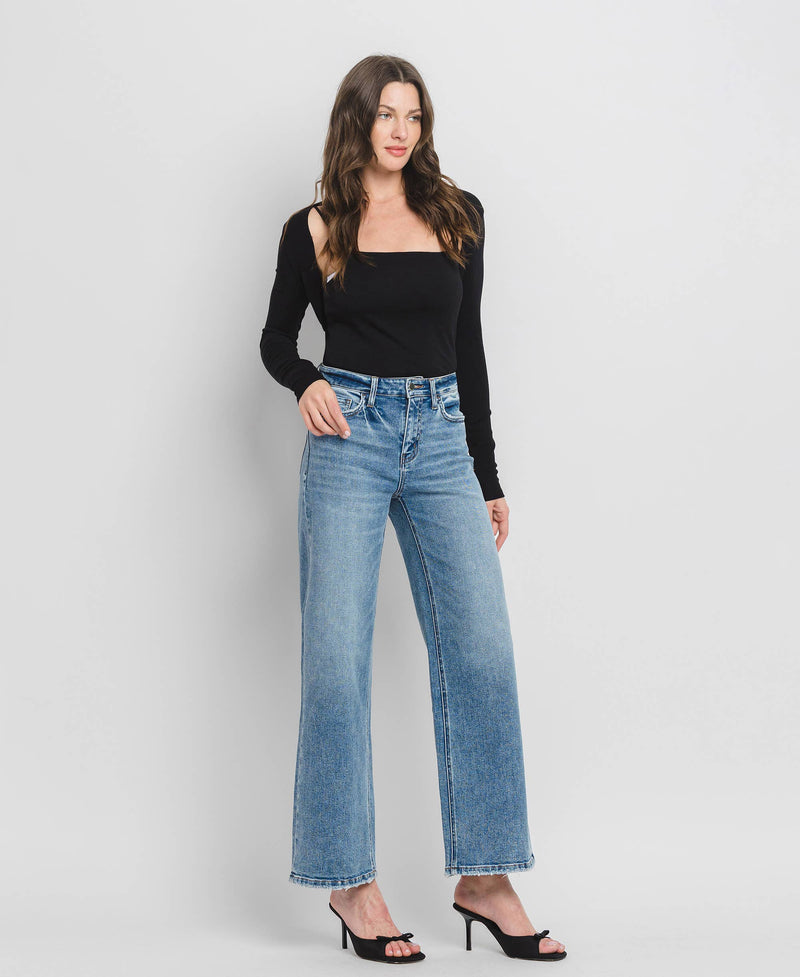 HIGH RISE FULL LENGTH WIDE LEG JEANS