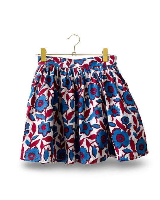 Royal Floral Panel Mini Skirt: One Size