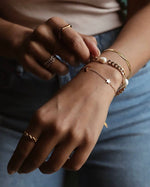 Blinny Cuban Chain Pearl Bracelet: THIN