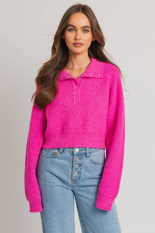 Solid Cozy Ribbed Crop Sweater