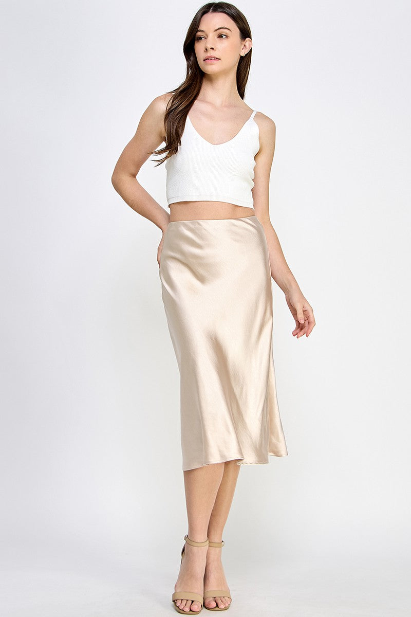 Satin Midi Skirt