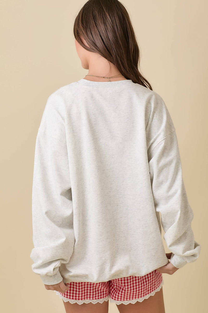 USA Patchwork Oversized Crewneck Top