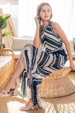 RESORT BEACH CHEVRON CROCHET MIDI SKIRT