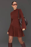 Asymmetric Hem Mini Sweater Dress