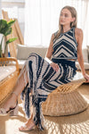 RESORT BEACH CHEVRON CROCHET MIDI SKIRT