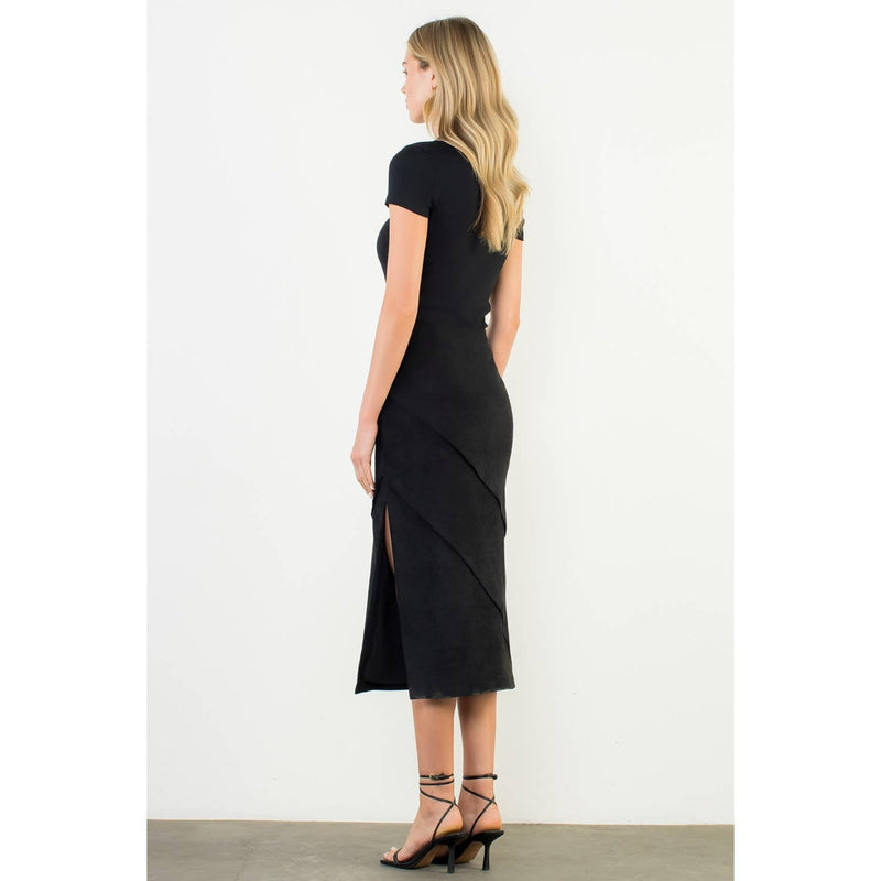 Suede Wrap Detail Midi Skirt