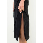 Suede Wrap Detail Midi Skirt
