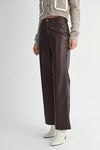 Faux Leather Pants - Chocolate