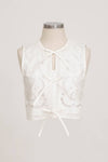 TIE FRONT EYELET DETAIL VEST TOP