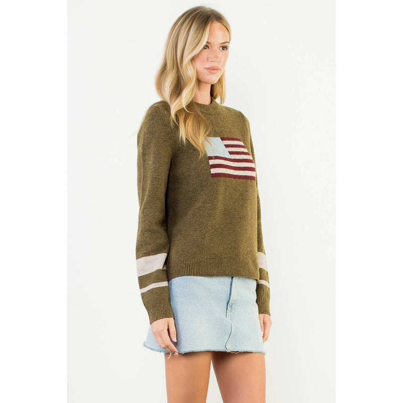 Knit Flag Detailed Sweater