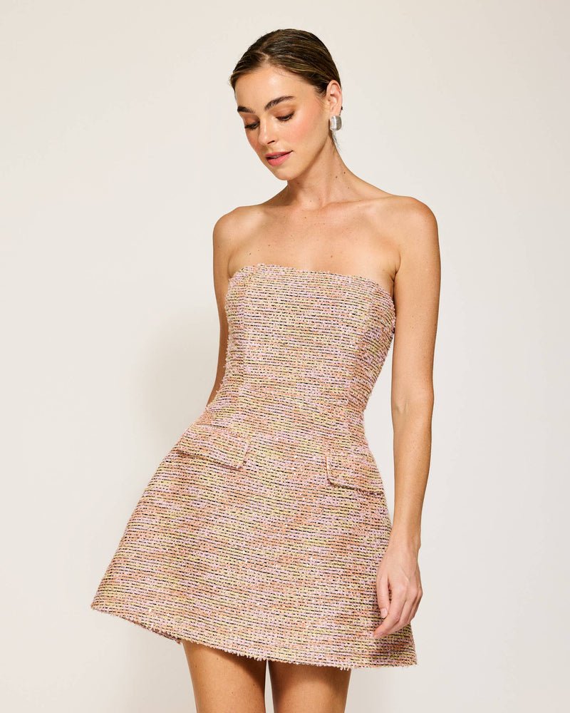SUNSET TWEED MINI DRESS