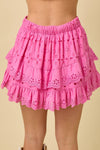 Eyelet Ruffle Mini Skort