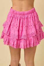 Eyelet Ruffle Mini Skort