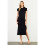 Suede Wrap Detail Midi Skirt