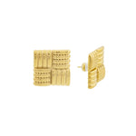 Waterproof Gold Statement Square Earrings