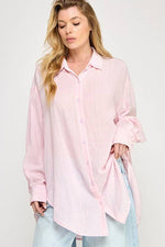 WASHED SUPER SOFT SEE THROUGH BUTTON DOWN SHIRT