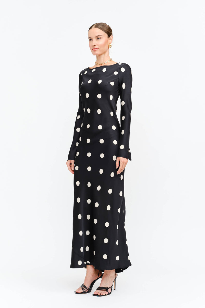Georgie Polka Dot Black Dress