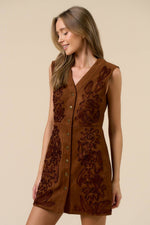Lana Button-Down Suede Dress