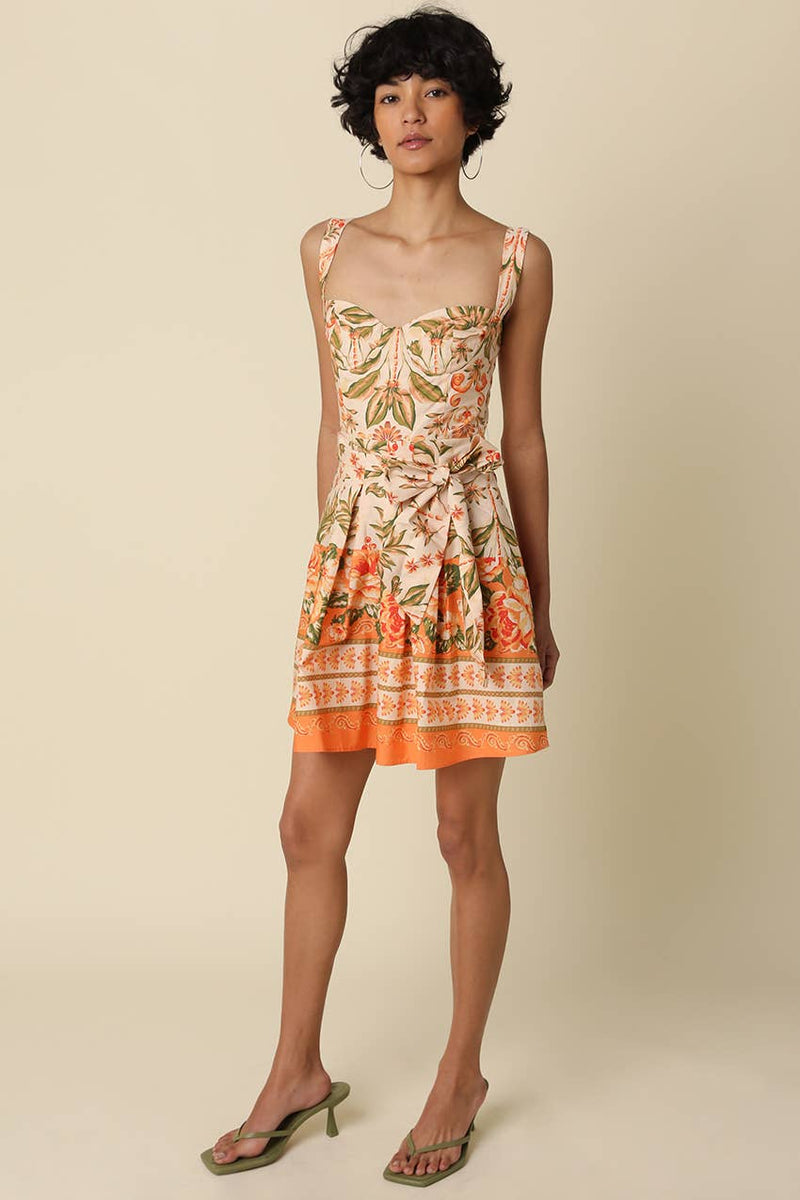 Hayden Floral Tie Waist Mini Dress