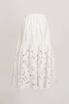 EYELET HEM MIDI SKIRT