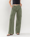 HIGH RISE UTILITY CARGO WIDE JEANS