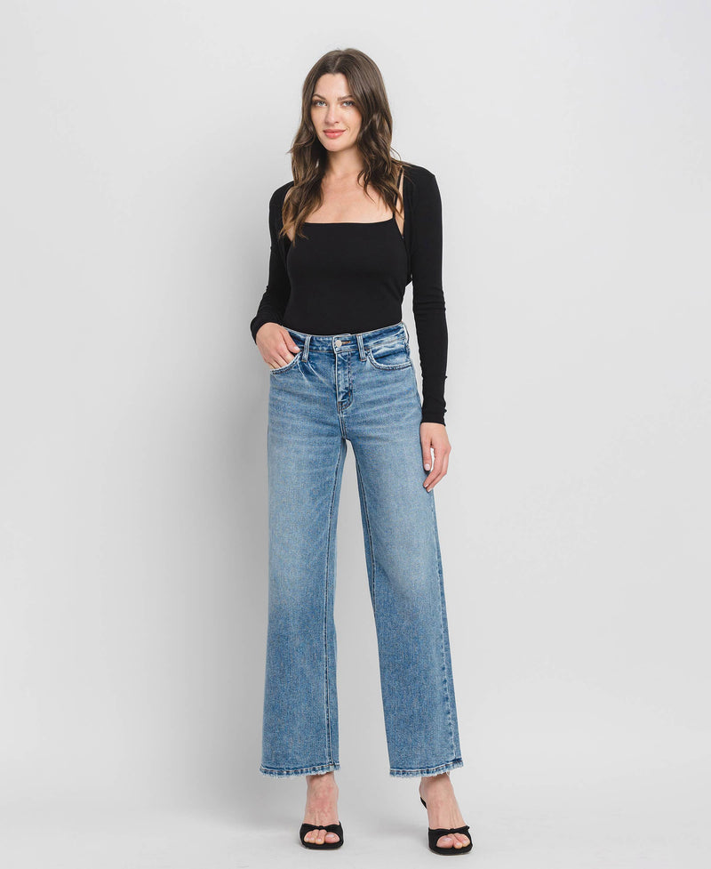 HIGH RISE FULL LENGTH WIDE LEG JEANS
