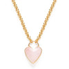 Gemstone Heart Pendant Chunky Chain: Rose Quartz