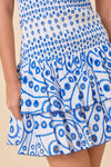 Low Waist Smocking Eyelet Ruffle Summer Mini Dress