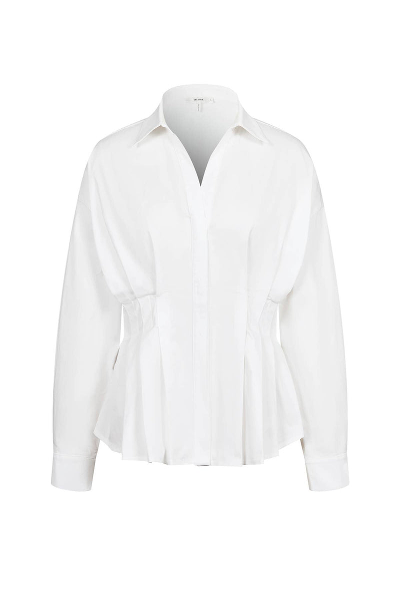 Pleated Poplin Shirt