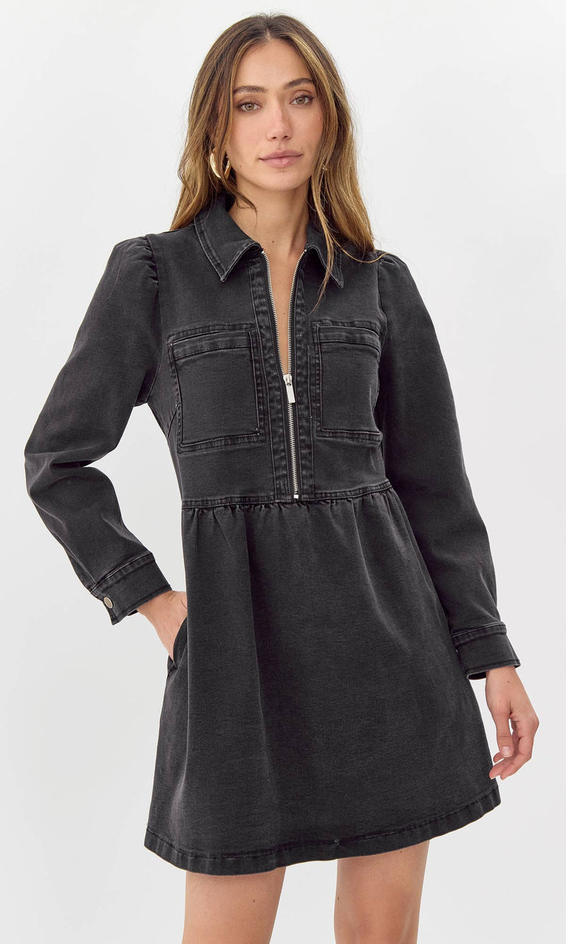 Lia Denim Zip Dress