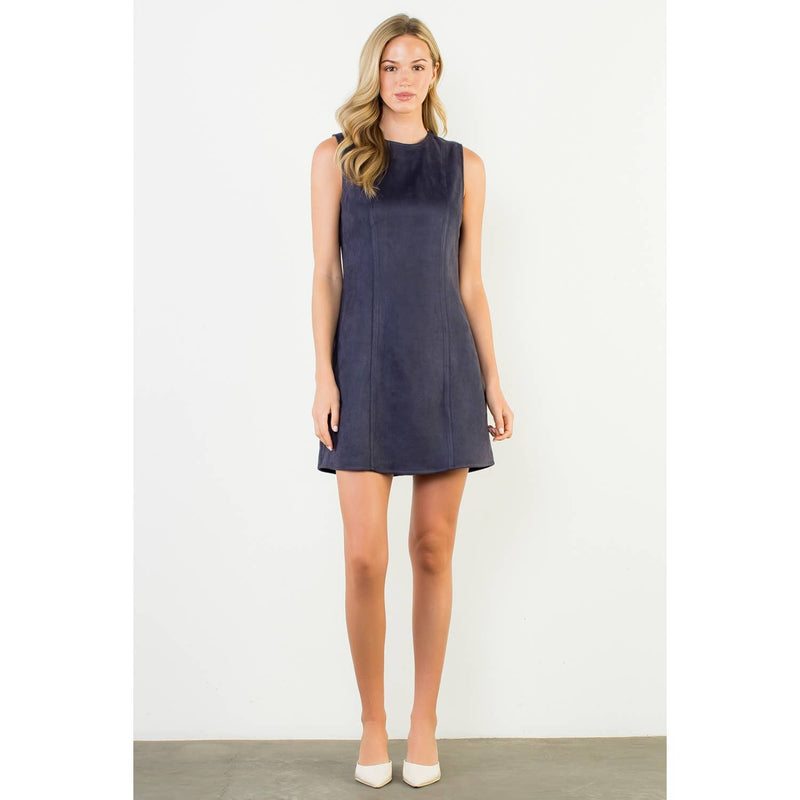 Mandy Sleeveless Suede Dress
