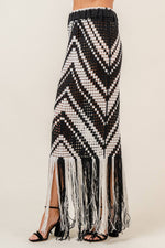 RESORT BEACH CHEVRON CROCHET MIDI SKIRT