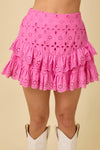 Eyelet Ruffle Mini Skort