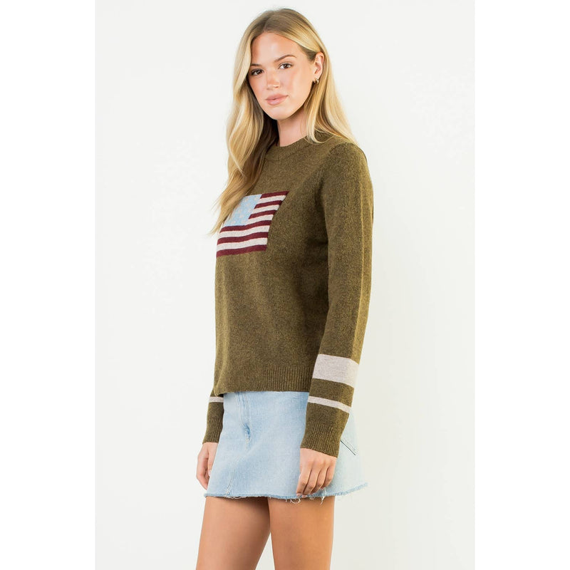 Knit Flag Detailed Sweater