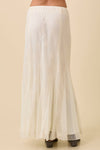Mesh Midi Skirt With Contrasting Godet Ruffle